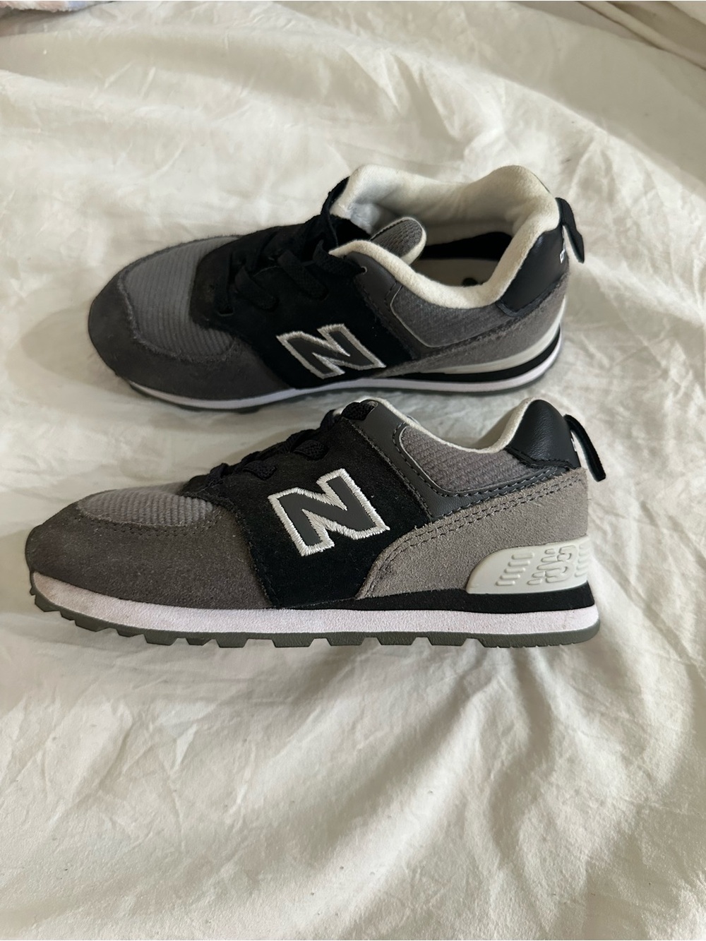 New Balance Kids Grey and Black Sneakers